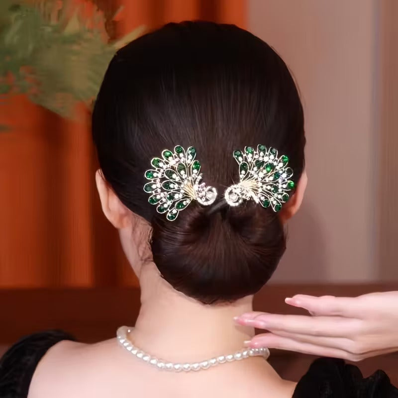 PeacockClip - Pfauenflügel Haarclip Set – Glanz für Abendkleider [2er Set]