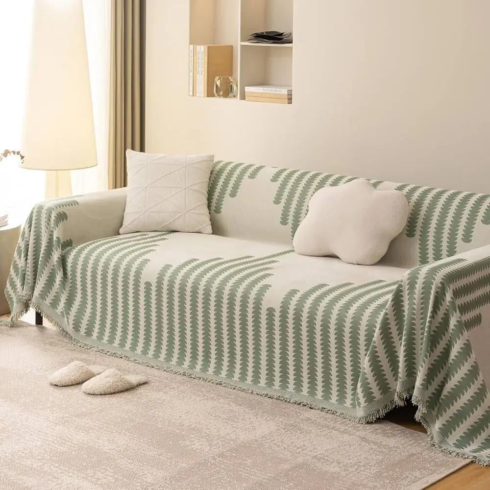 SofaQuilt - Baumwoll-Chenille Sofadecke — Passt zu jedem Interieur & jeder Jahreszeit