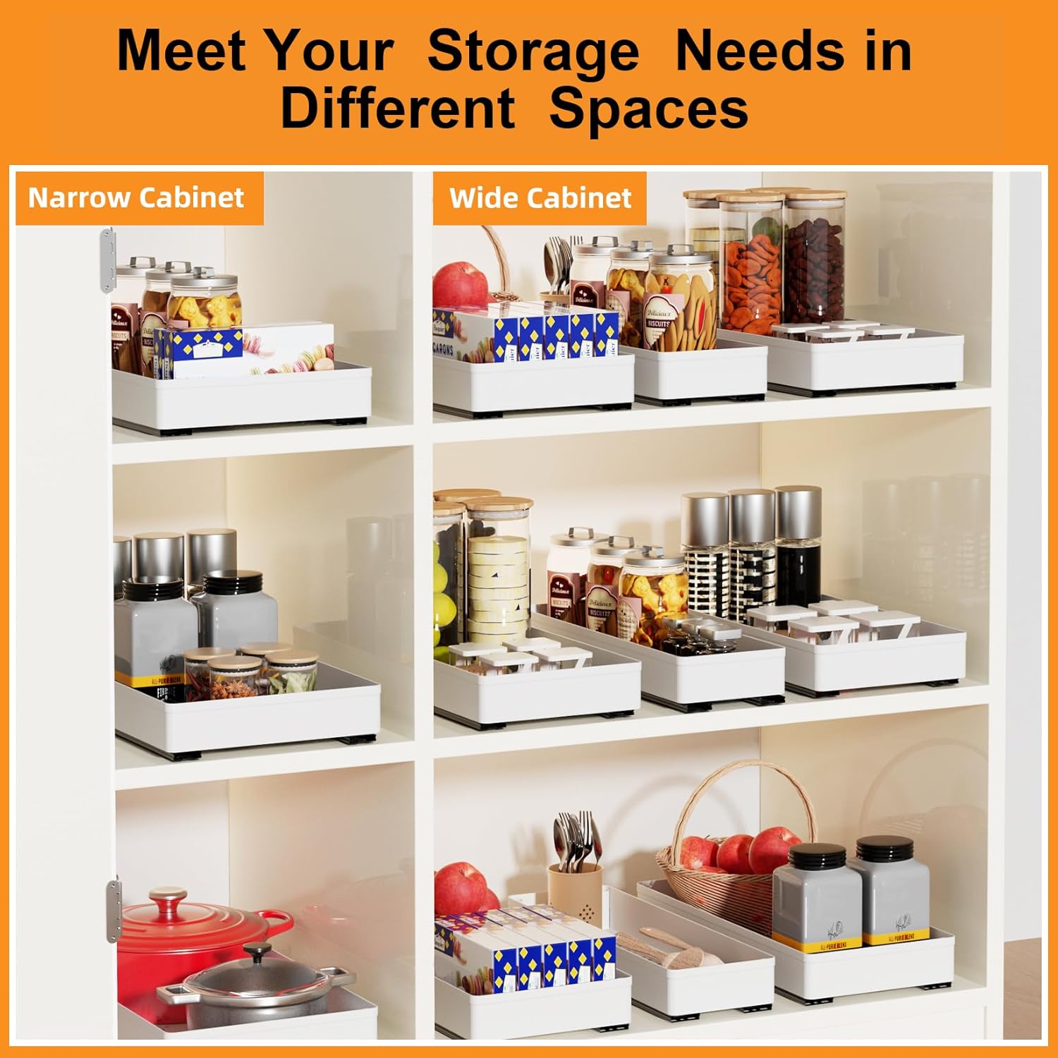PullOutTrays - Schrank Organizer ausziehbar — Kein mühsames Montieren nötig