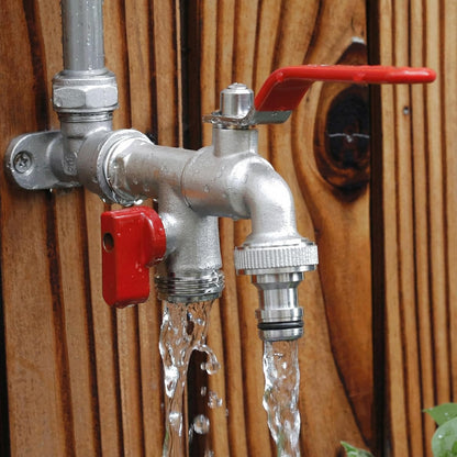 Double Garden Faucet - Doppel-Wasserhahn Edelstahl mit 2 Ausgängen