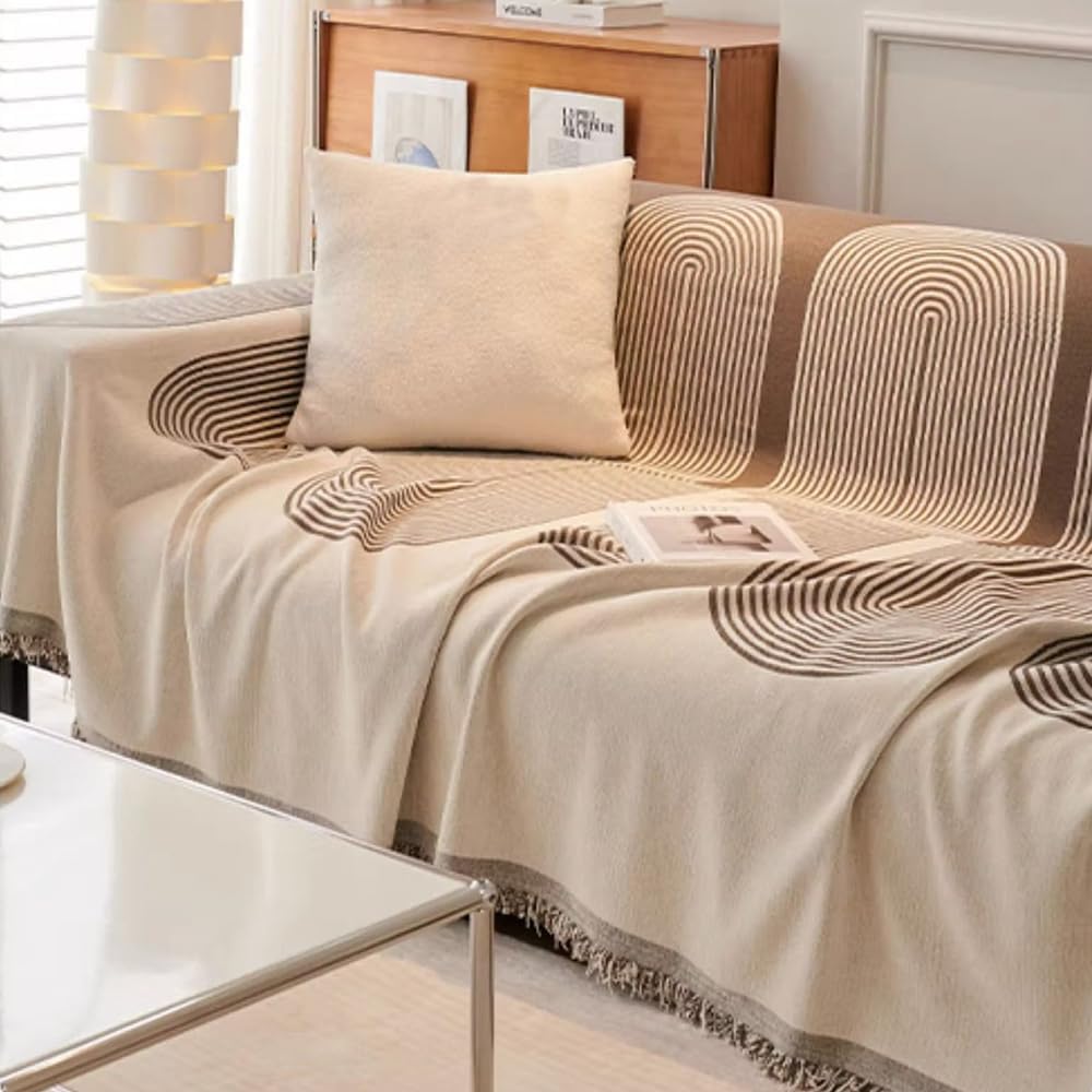 Gemütliche, beidseitig verwendbare Chenille-Sofadecke