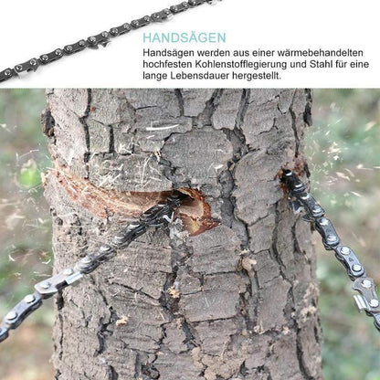Hand Chain Saw - Handkettensäge Edelstahl 65 Mn – Zusammenklappbar mit Gürteltasche