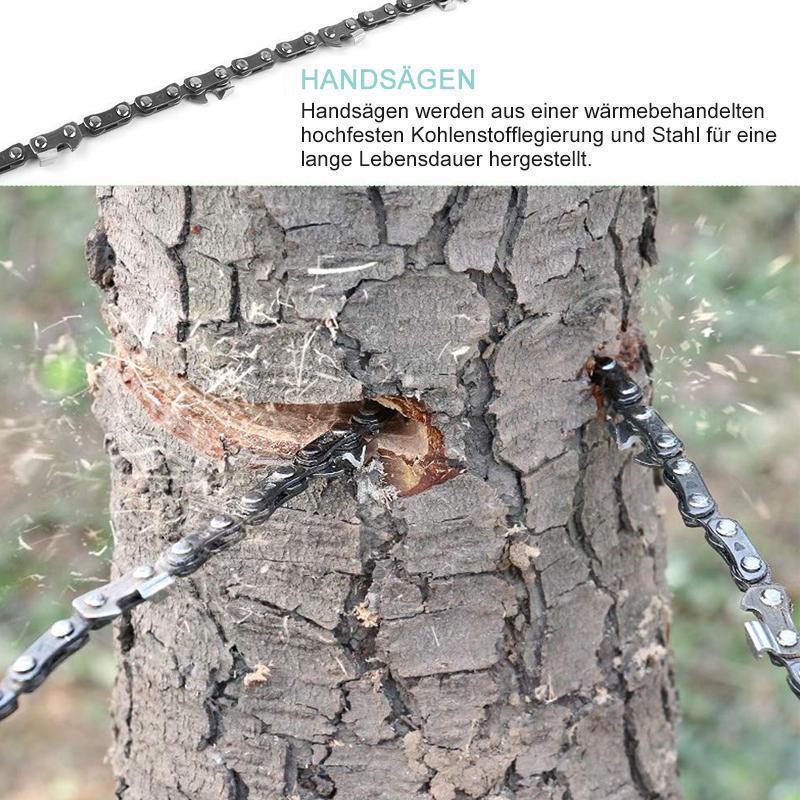Hand Chain Saw - Handkettensäge Edelstahl 65 Mn – Zusammenklappbar mit Gürteltasche