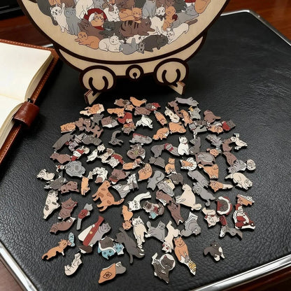 CatPuzzle - Holzpuzzle Katze 135 Teile — Kunst, Ruhe & Stil vereint in einem Set