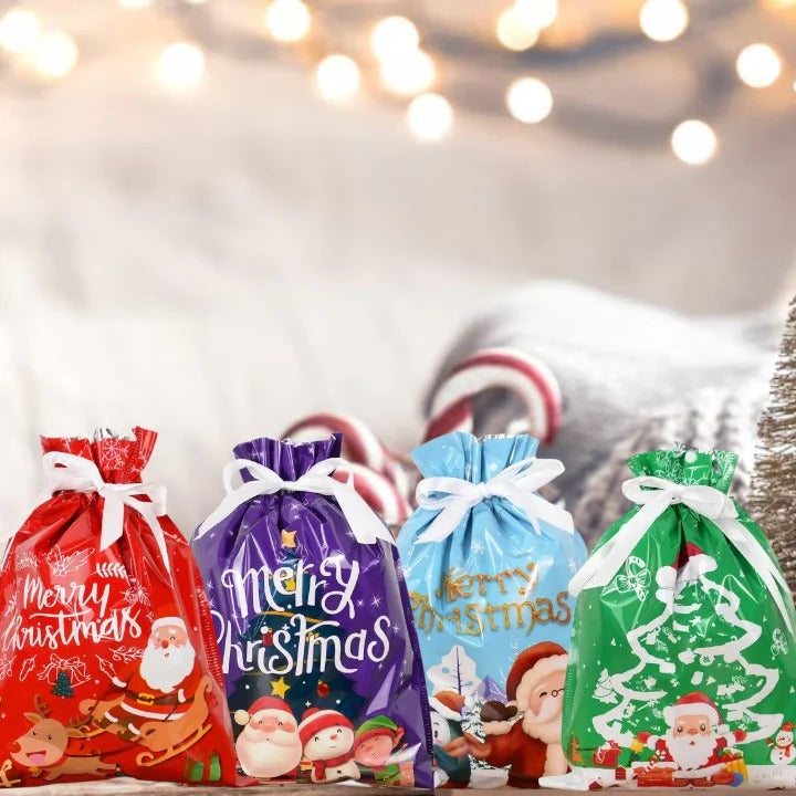 ChristmasBag - Weihnachtliche Geschenkbeutel mit Schleifen [5er-Set]