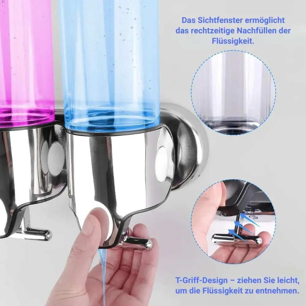 WallDispenser - Wandseifenspender mit 3 Kammern — Elegant, hygienisch & platzsparend