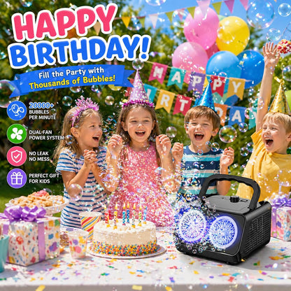 Bubble Blaster - Verzaubern Sie jede Gartenparty mit einem „Bubble Storm“ mit zwei Scheiben