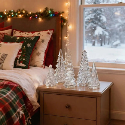 SilverSpurs - Leuchtende Quecksilber-Tannen — Glänzender Mittelpunkt für Ihr Zuhause [5er Set ]