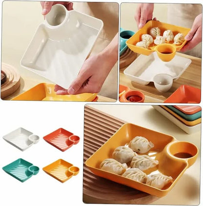 Dip Plate - Teller mit separatem Soßenfach für sauberes Essen