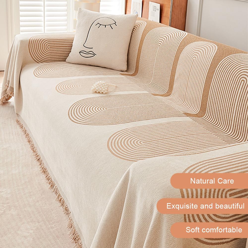 Gemütliche, beidseitig verwendbare Chenille-Sofadecke