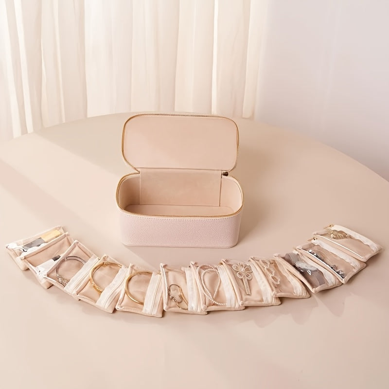 Jewellery Case - Schmuck-Reisebox mit 12 Samtbeuteln – Verknötungsfrei