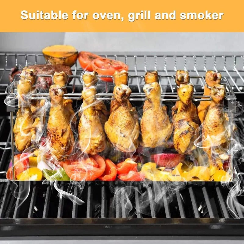 Grill Rack - Zusammenklappbarer Grillständer für Hähnchenkeulen