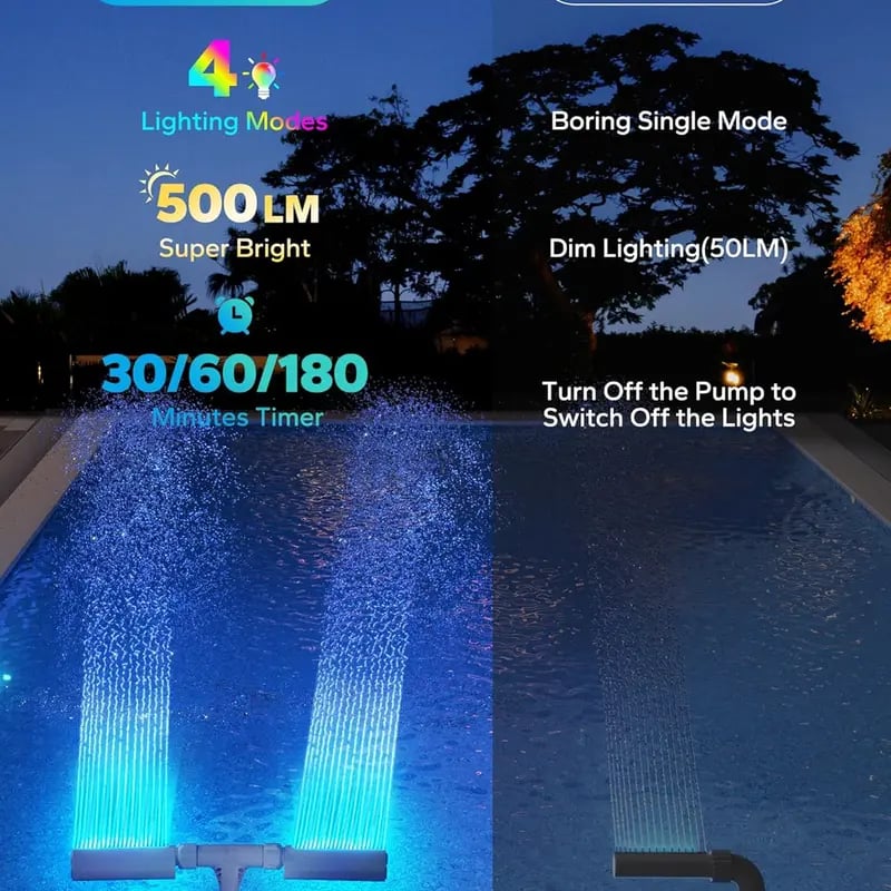 HypnoMist™ – Verwandeln Sie Ihren Poolbereich in eine kühle, farbenfrohe nächtliche Oase