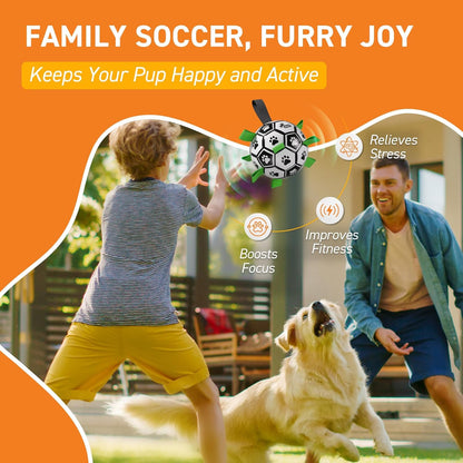 Loop Ball - Ein Fußball für Hunde, der sich leicht mit den Zähnen greifen lässt