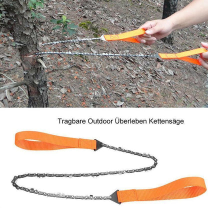 Hand Chain Saw - Handkettensäge Edelstahl 65 Mn – Zusammenklappbar mit Gürteltasche