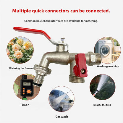 Double Garden Faucet - Doppel-Wasserhahn Edelstahl mit 2 Ausgängen