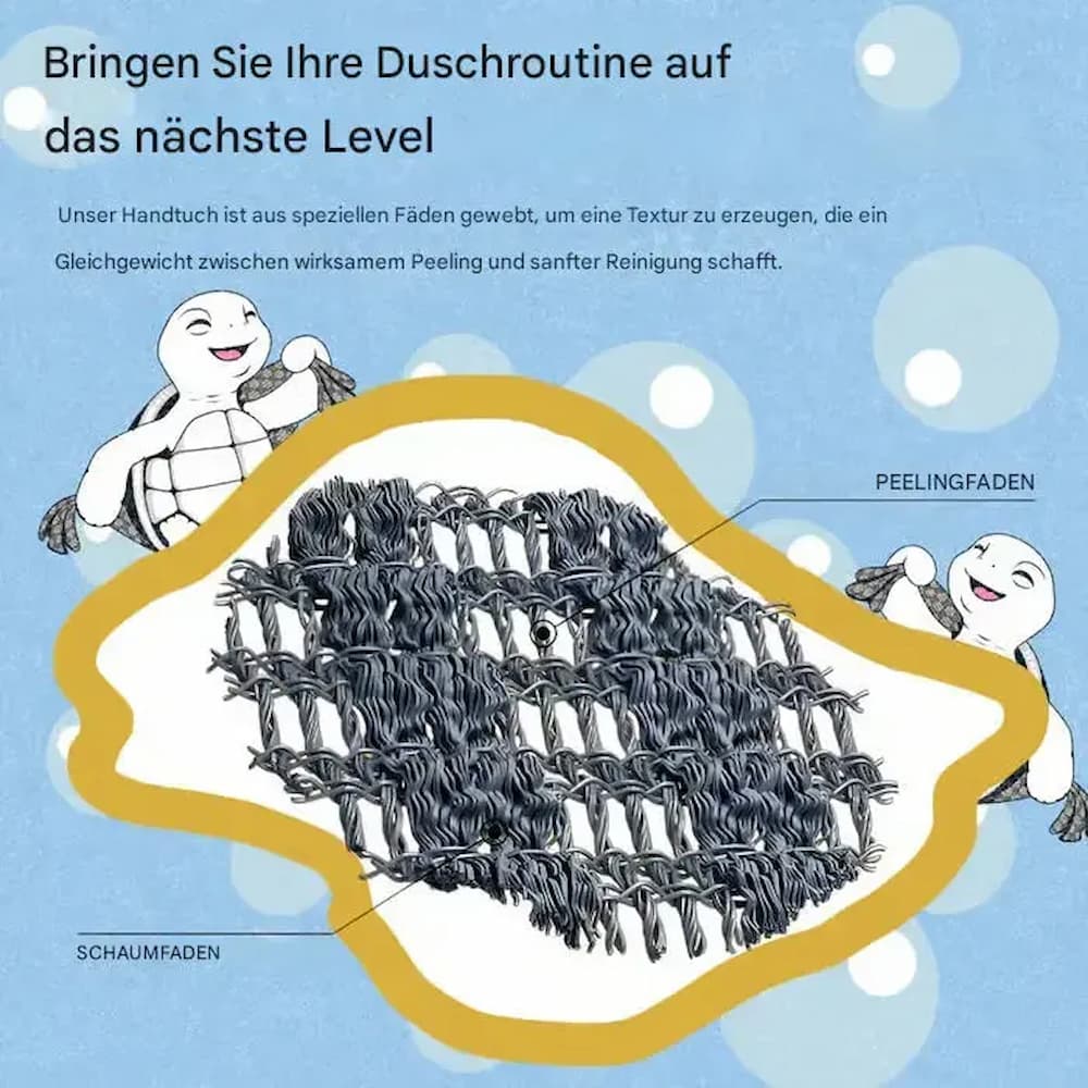 PeelingTowel - Peeling-Duschtuch mit Silberionen – Sanfte Tiefenreinigung