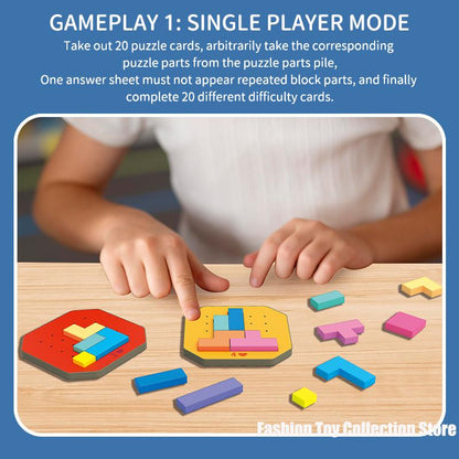 Shape Puzzles - Logik-Puzzlespiel mit 108 bunten Teilen und 20 Aufgabenkarten