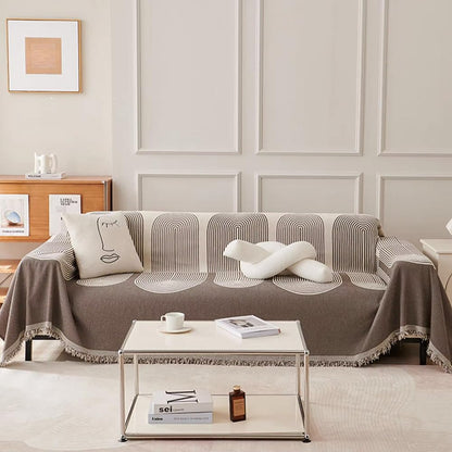 Gemütliche, beidseitig verwendbare Chenille-Sofadecke