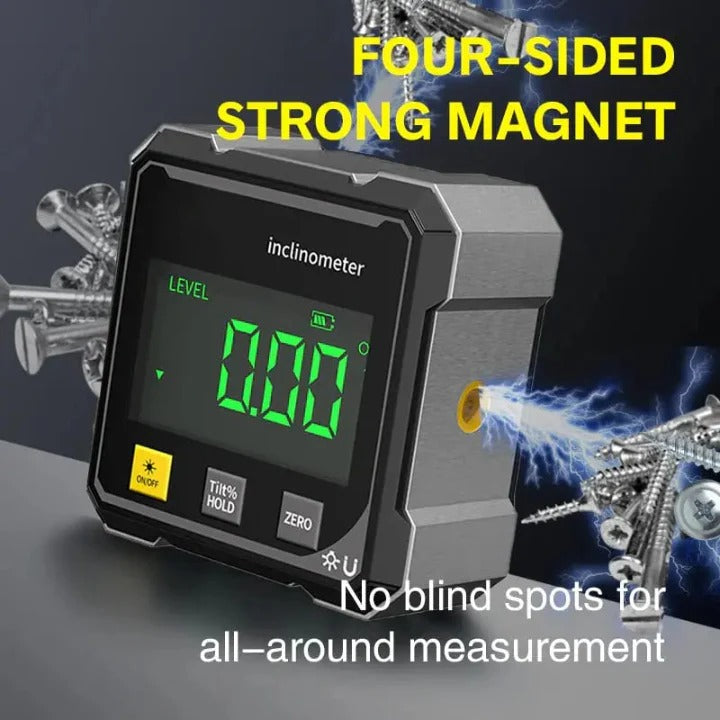 DigiLevel - Magnetisches Digital-Winkelmessgerät mit Laser — Starker Halt auf Metalloberflächen