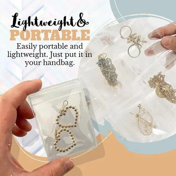 JewelleryMap - Schmuck-Aufbewahrungsbuch – Transparentes Reiseetui mit Schutzsystem