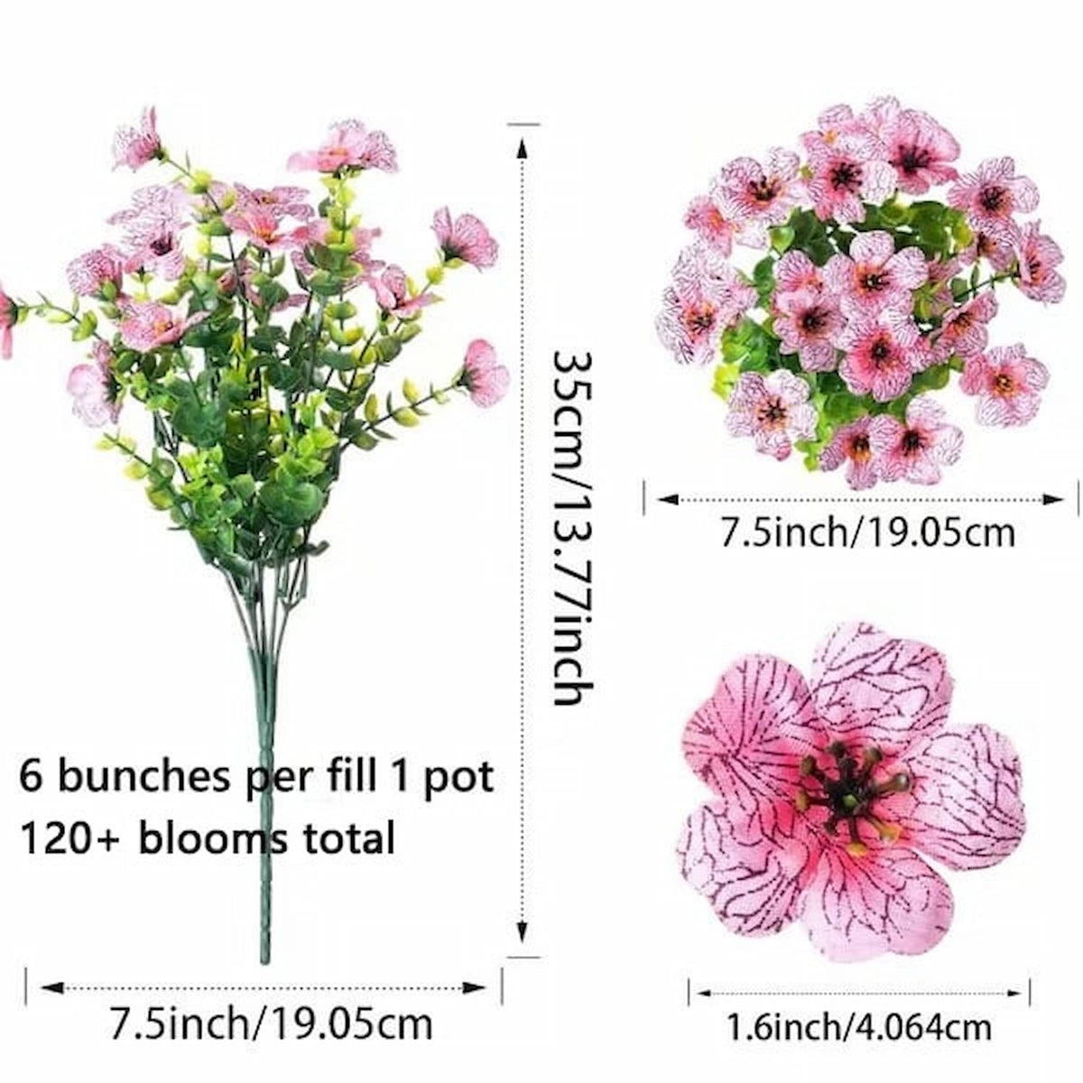 Flower Bush - Realistische, UV-beständige Dekoblumen