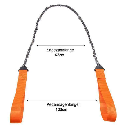 Hand Chain Saw - Handkettensäge Edelstahl 65 Mn – Zusammenklappbar mit Gürteltasche