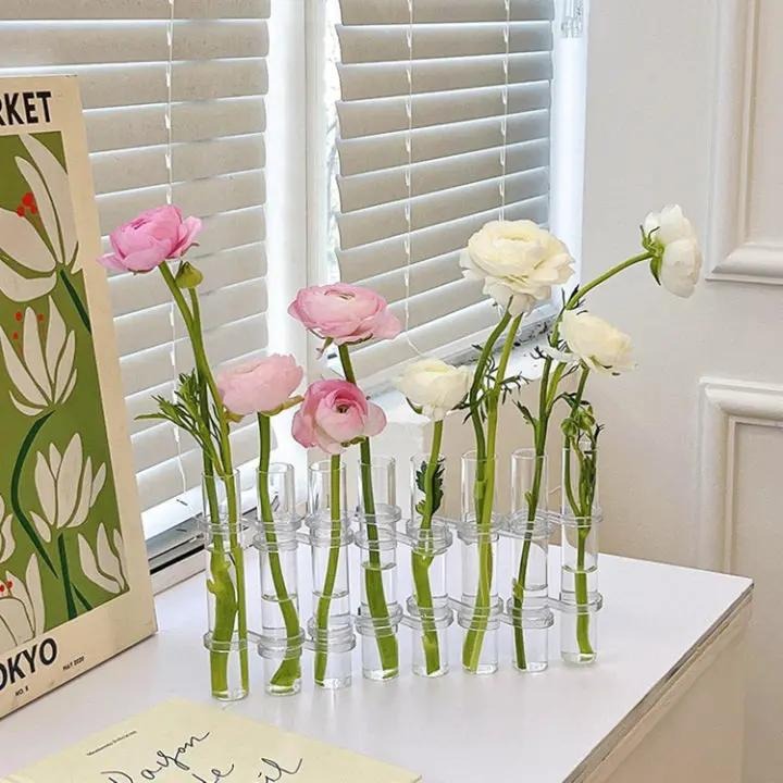 TubeVase - 6-teiliges Glasröhren-Vasenset – Stilvolle Blumendeko für Zuhause