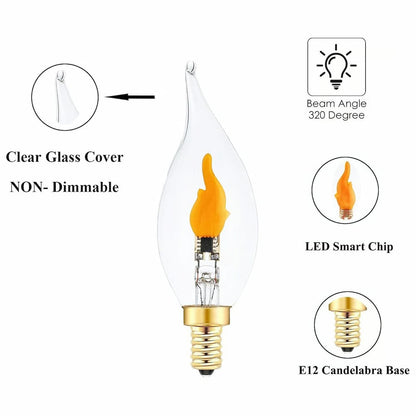FlameBulb - LED Flackerlicht Birne (E12) — Gemütliche Beleuchtung für Flur & Eingang  [1+1 GRATIS!!]
