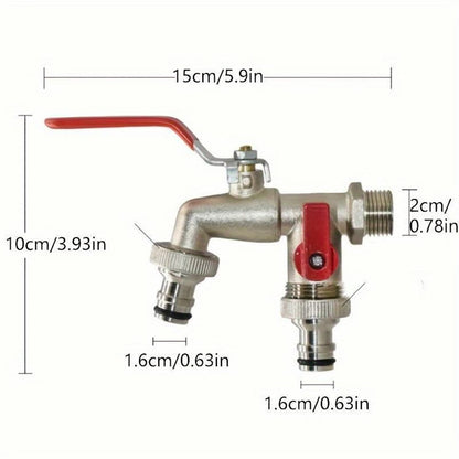 Double Garden Faucet - Doppel-Wasserhahn Edelstahl mit 2 Ausgängen