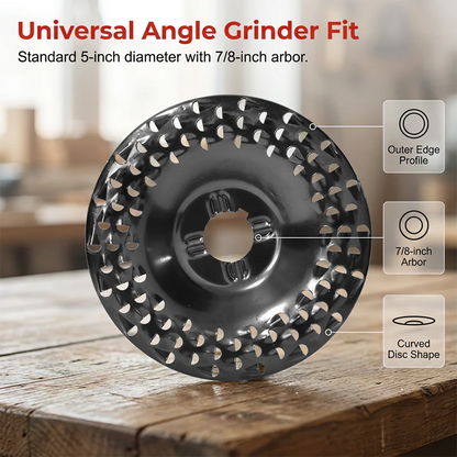 Wood Grinder Disc - Schleifscheibe für Winkelschleifer zum Schleifen und Bearbeiten von Holz