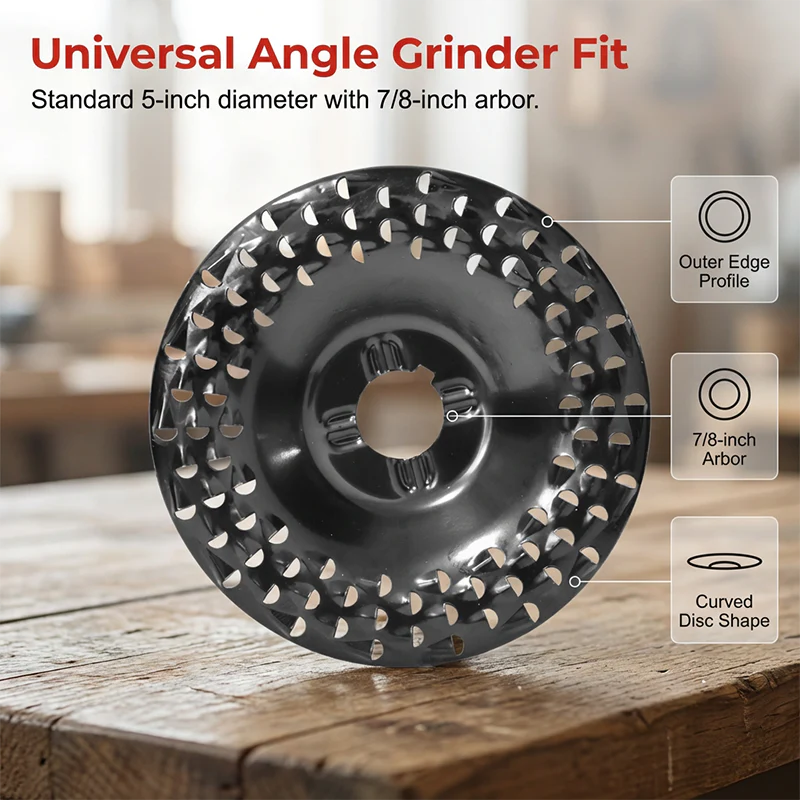 Wood Grinder Disc - Schleifscheibe für Winkelschleifer zum Schleifen und Bearbeiten von Holz