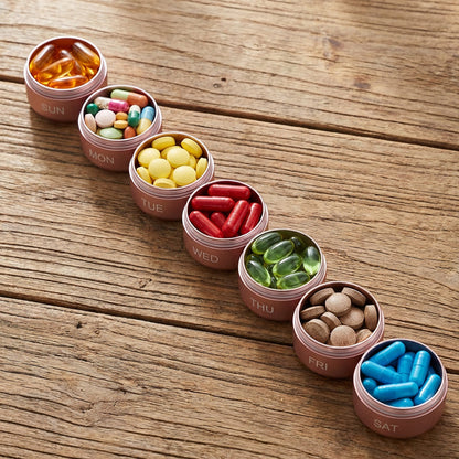 Pill Bottle - Tablettendose 7 Tage mit Wocheneinteilung