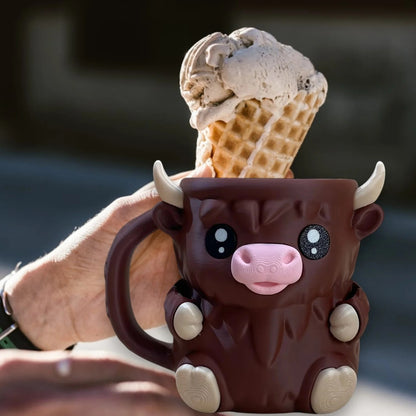 IceCreamCow - Isolierter Eisbecher „Kuh“ – Praktisch, charmant & mit Löffelfach