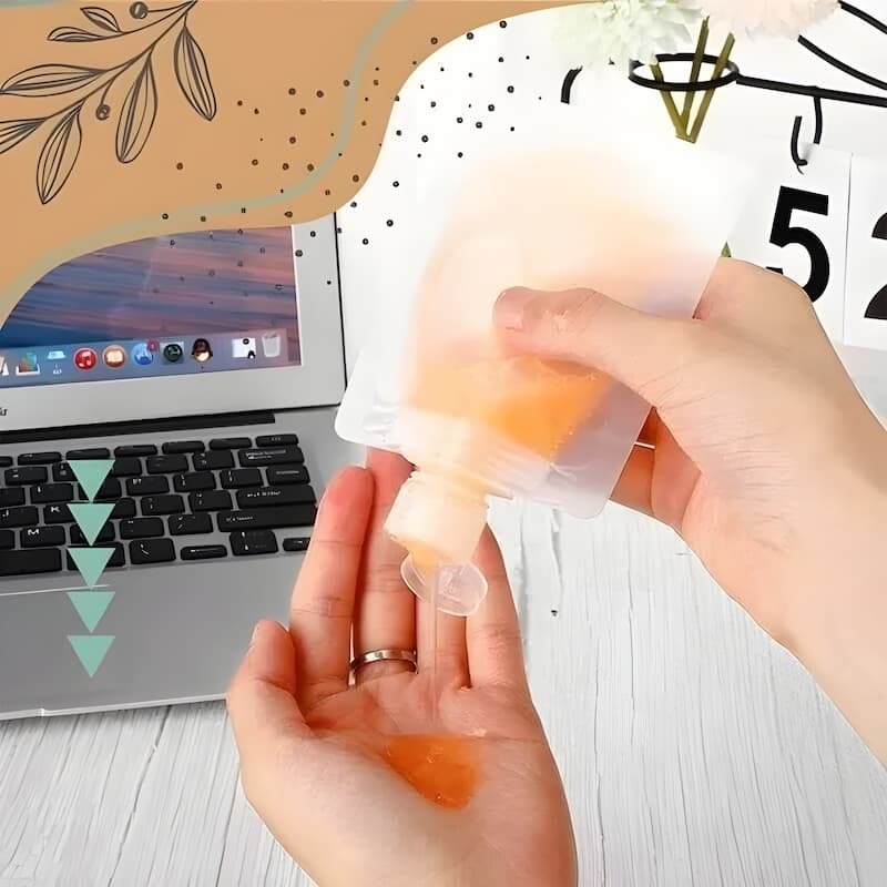 TravelPouche - 5-teiliges Reise-Set für Lotionen – Leicht & Auslaufsicher