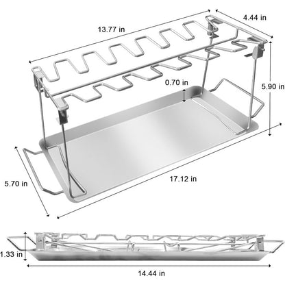 Grill Rack - Zusammenklappbarer Grillständer für Hähnchenkeulen
