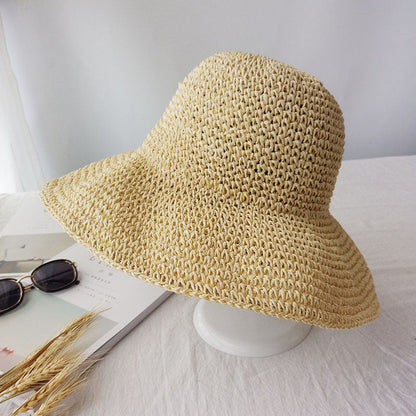 Sun Hat - Sonnenhut Stroh geflochten mit breiter Krempe