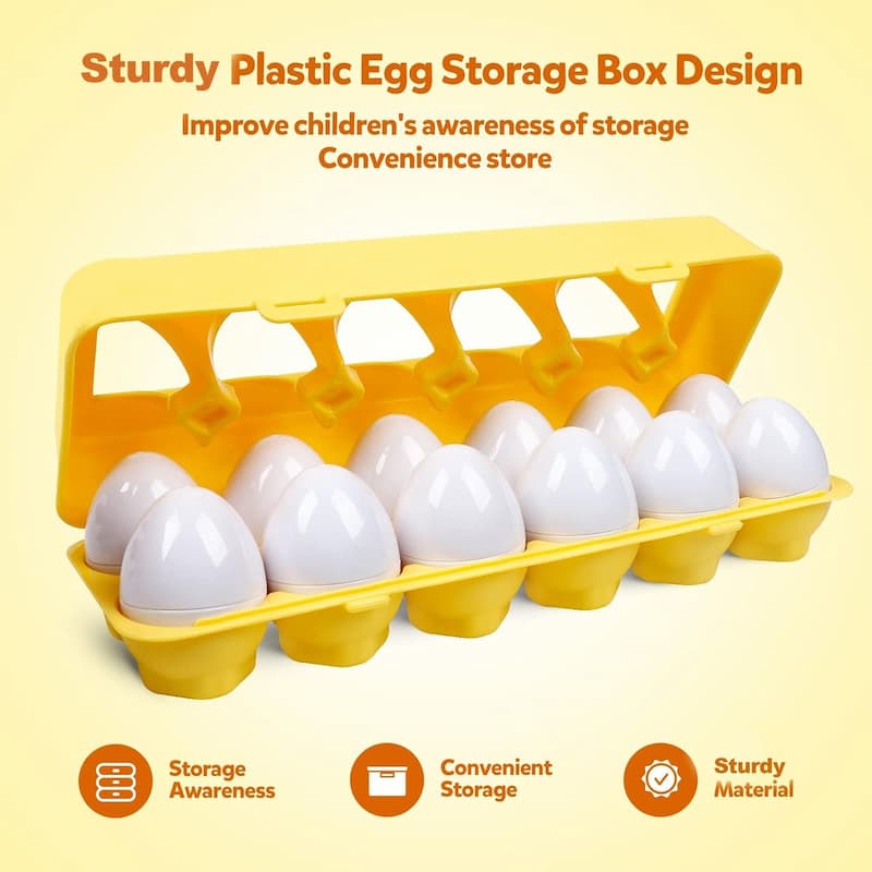 Egg Shapes - Montessori-Eier-Spielzeug – Puzzle zum Sortieren nach Farbe und Form für Kleinkinder: Förderung der Feinmotorik