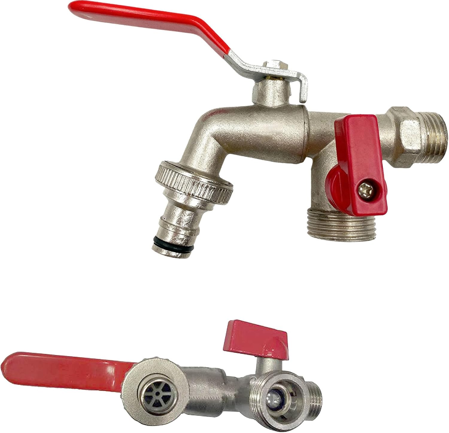 Double Garden Faucet - Doppel-Wasserhahn Edelstahl mit 2 Ausgängen