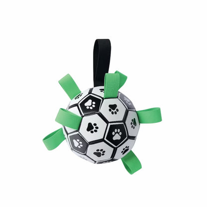 Loop Ball - Ein Fußball für Hunde, der sich leicht mit den Zähnen greifen lässt