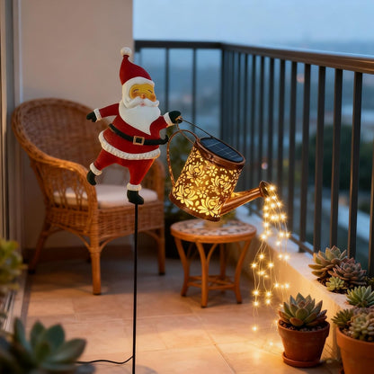 SolarSanta - Solar-Weihnachtsmann mit Lichterkette — Herzerwärmende LED-Lichterkaskade