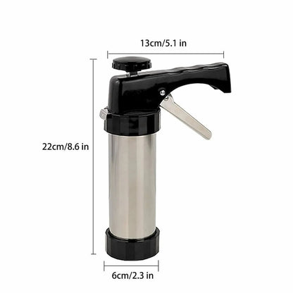 CookiePress - Edelstahl Spritzgebäckpresse Weihnachtsset — 13 Ausstechformen & 8 Tüllen