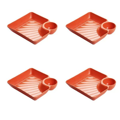 Dip Plate - Teller mit separatem Soßenfach für sauberes Essen