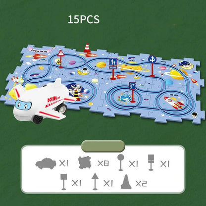 PuzzleTrack - Lernpuzzle-Rennbahn mit Elektrofahrzeugen