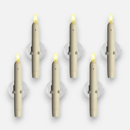 WindowCandles -  LED-Fensterkerzen mit Dämmerungssensor – Realistische, warmweiß flackernde Flamme für gemütliche Abende [6er-Set]