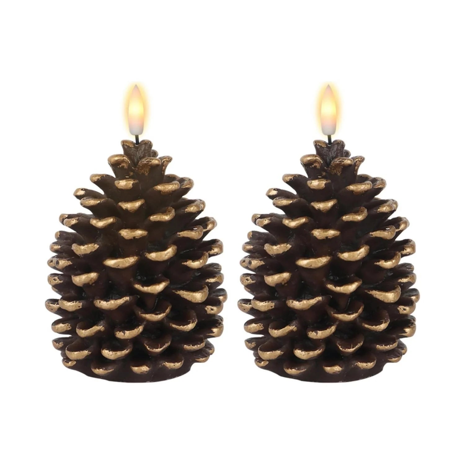 PineconeCandle - Batteriebetriebene Zapfenkerze — Sichere Flammenlose LED-Leuchte