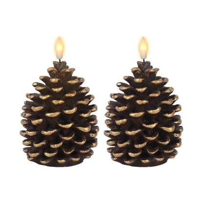 PineconeCandle - Batteriebetriebene Zapfenkerze — Sichere Flammenlose LED-Leuchte