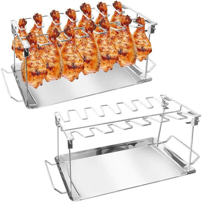 Grill Rack - Zusammenklappbarer Grillständer für Hähnchenkeulen