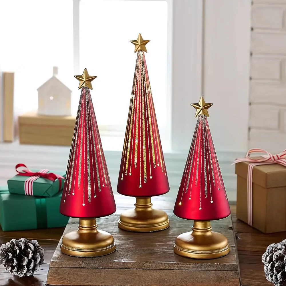 StaryTree - Weihnachtsbaum-Dekorationsset — Sternenlicht für Tisch und Terrasse 3er-Set