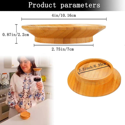 WineGlassPlate - Bambus-Weinglas-Snackhalter — Eleganter Snackhalter für Weinabende